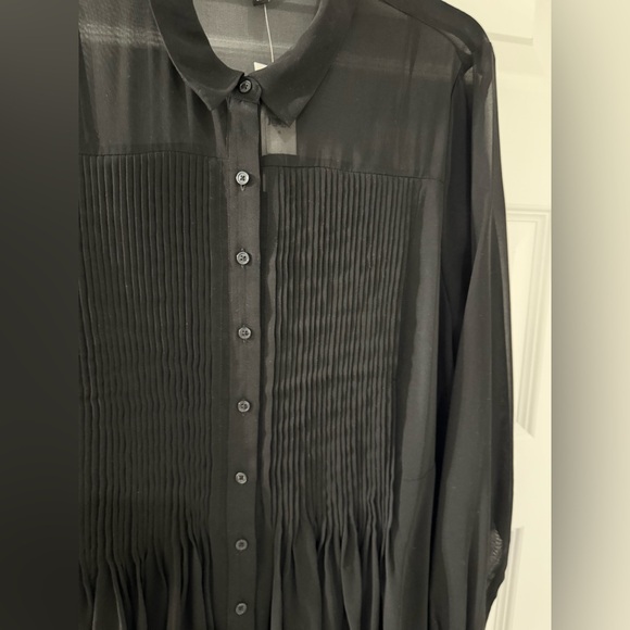 NWT Banana Republic Elegant Black Sheer Dress with stretch slip/dress underneath - Picture 7 of 10